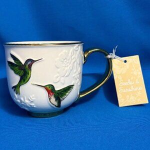 NWT & GREAT GIFT ABSOLUTELY GORGEOUS HUMMINGBIRDS / HUMMINGBIRD DESIGN MUG / CUP